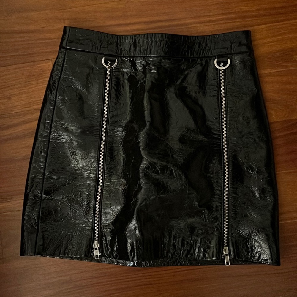 Michelle mason patent leather skirt